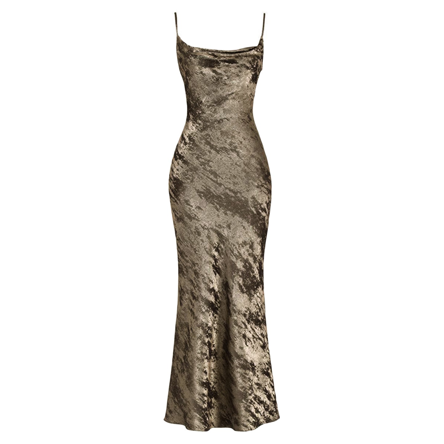 Off Shoulder Backless Slim Fit Dress - Light Coffee